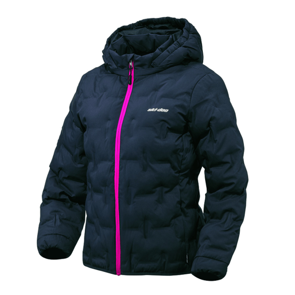 Skidoo Ladies Puffer Jacket Size L - XL Navy Pink Snomobile Beautiful NEW Klim
